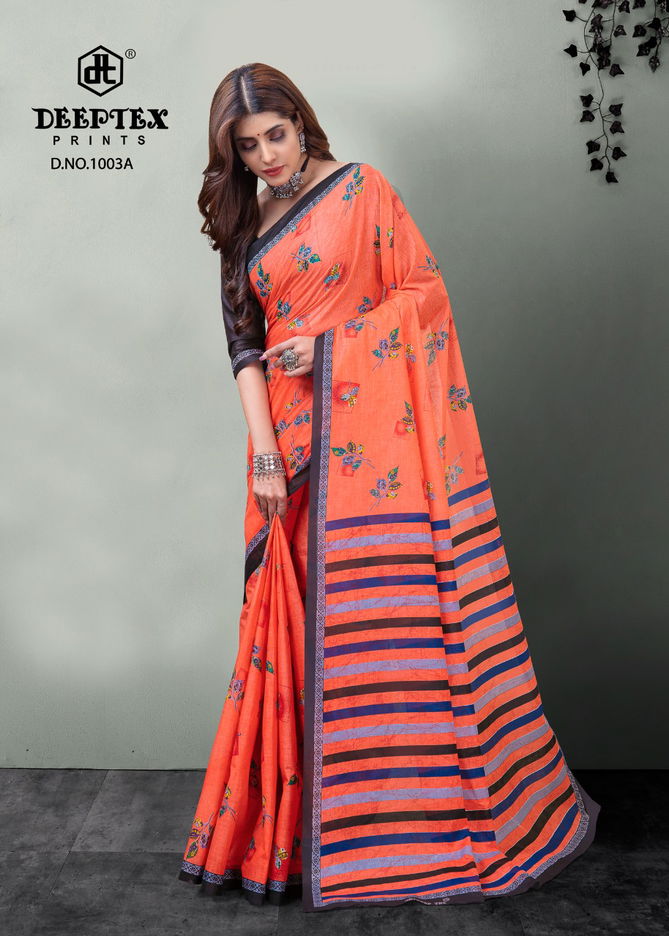 Deeptex Mother Queen 1 Printed Designer Wholesale Cotton Saree Catalog